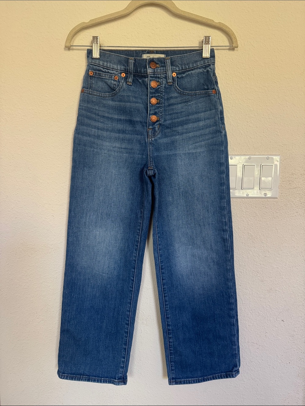 Madewell High-Rise Slim Wide Leg Crop Straight Leg Jeans Size 24